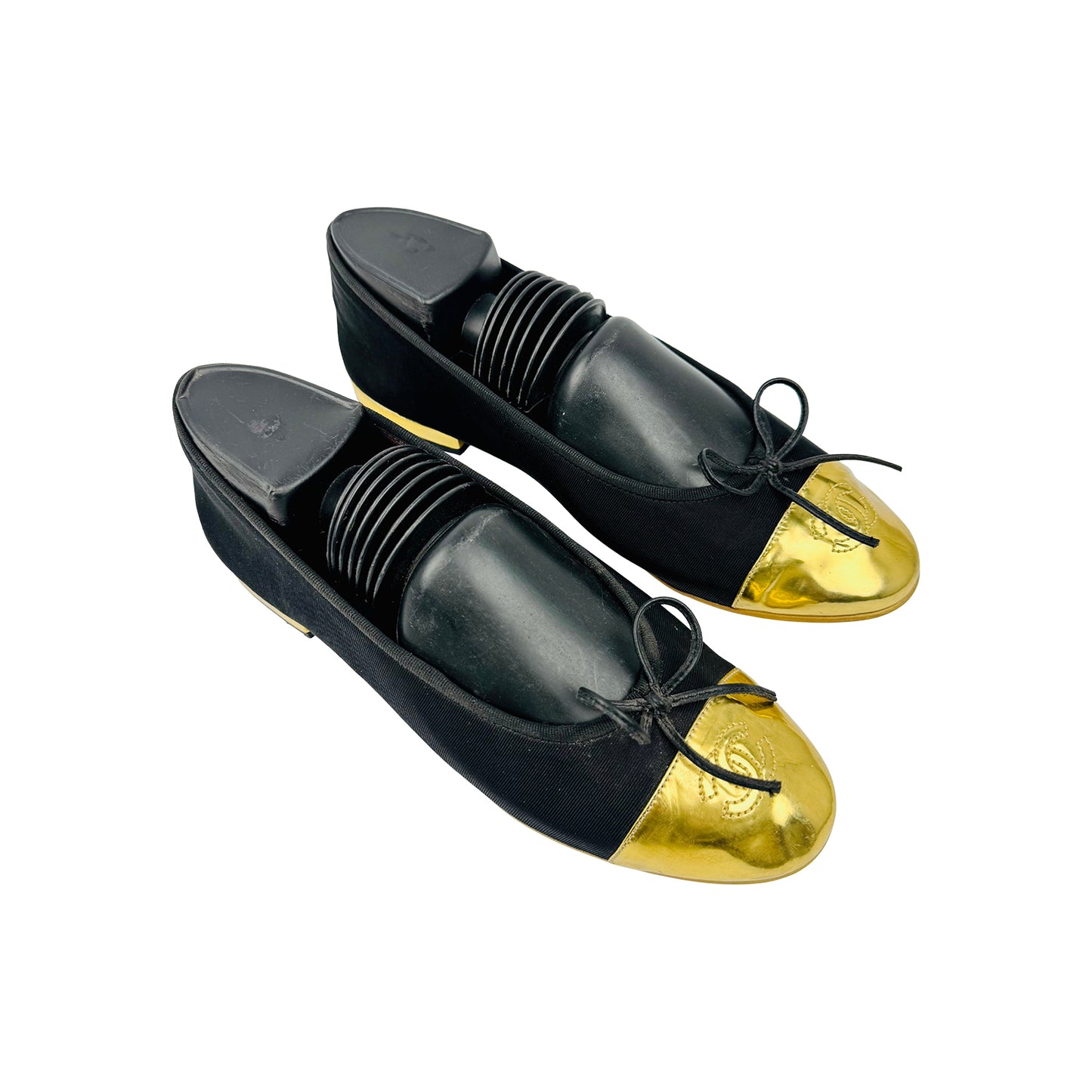 Chanel 'Black Gold' Cap Toe Ballet Flats (Size 39)