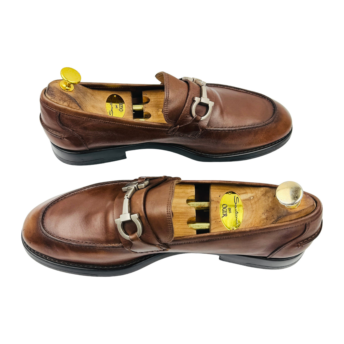 Salvatore Ferragamo Brown Gancini Bit Loafers (Size 44) - L0 70093