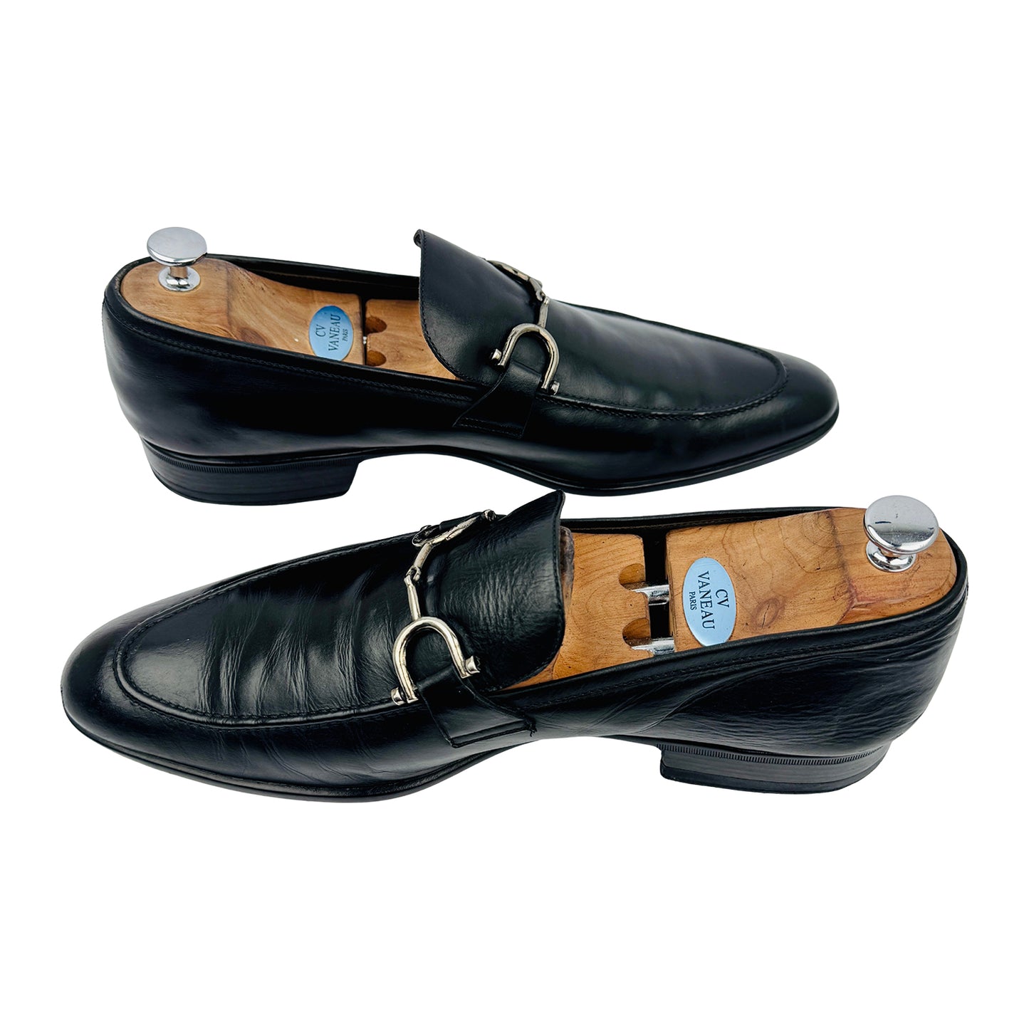 Moreschi Men's Black Leather Loafers (Size 44/44.5)