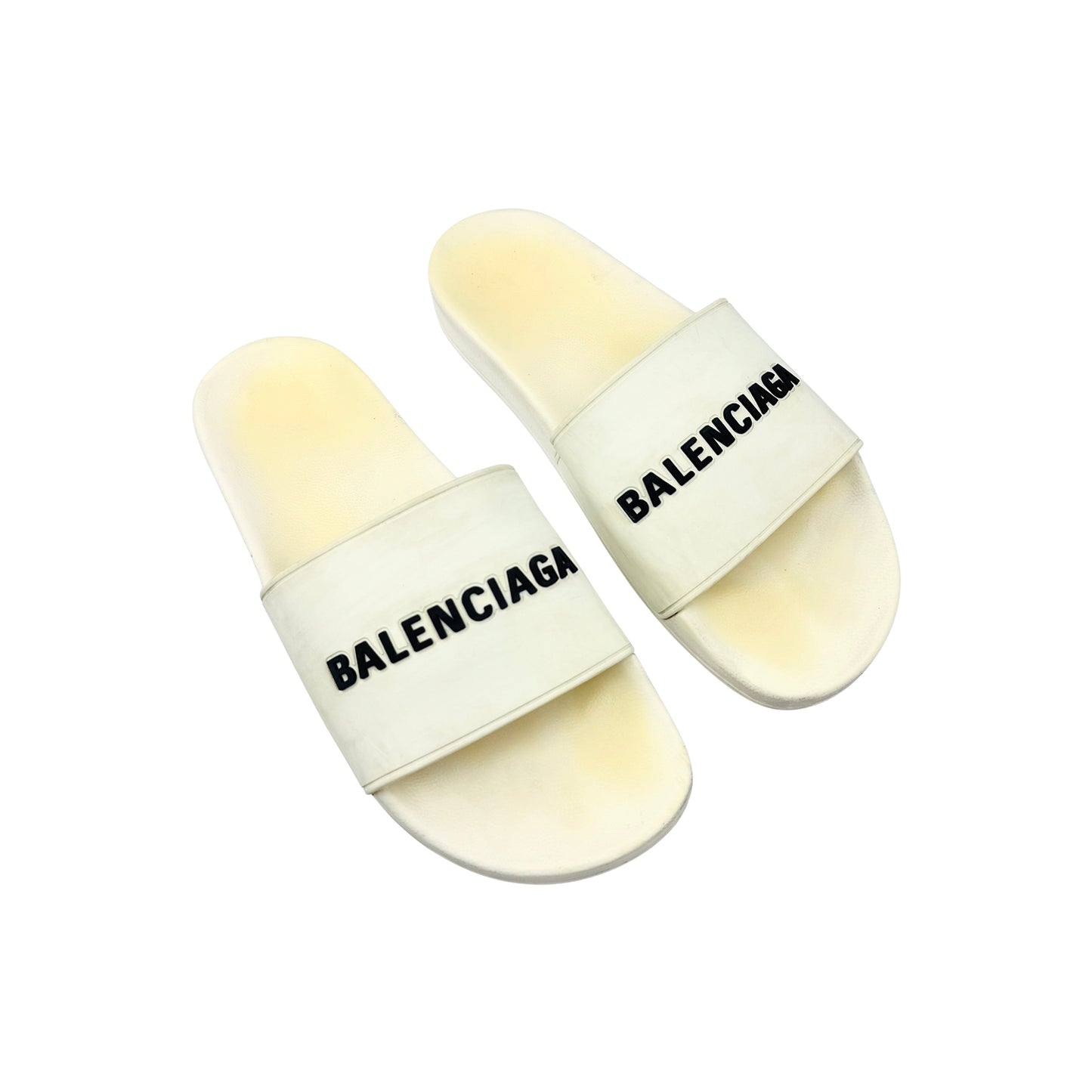 Balenciaga Men's Pool White Slides (Size 45)