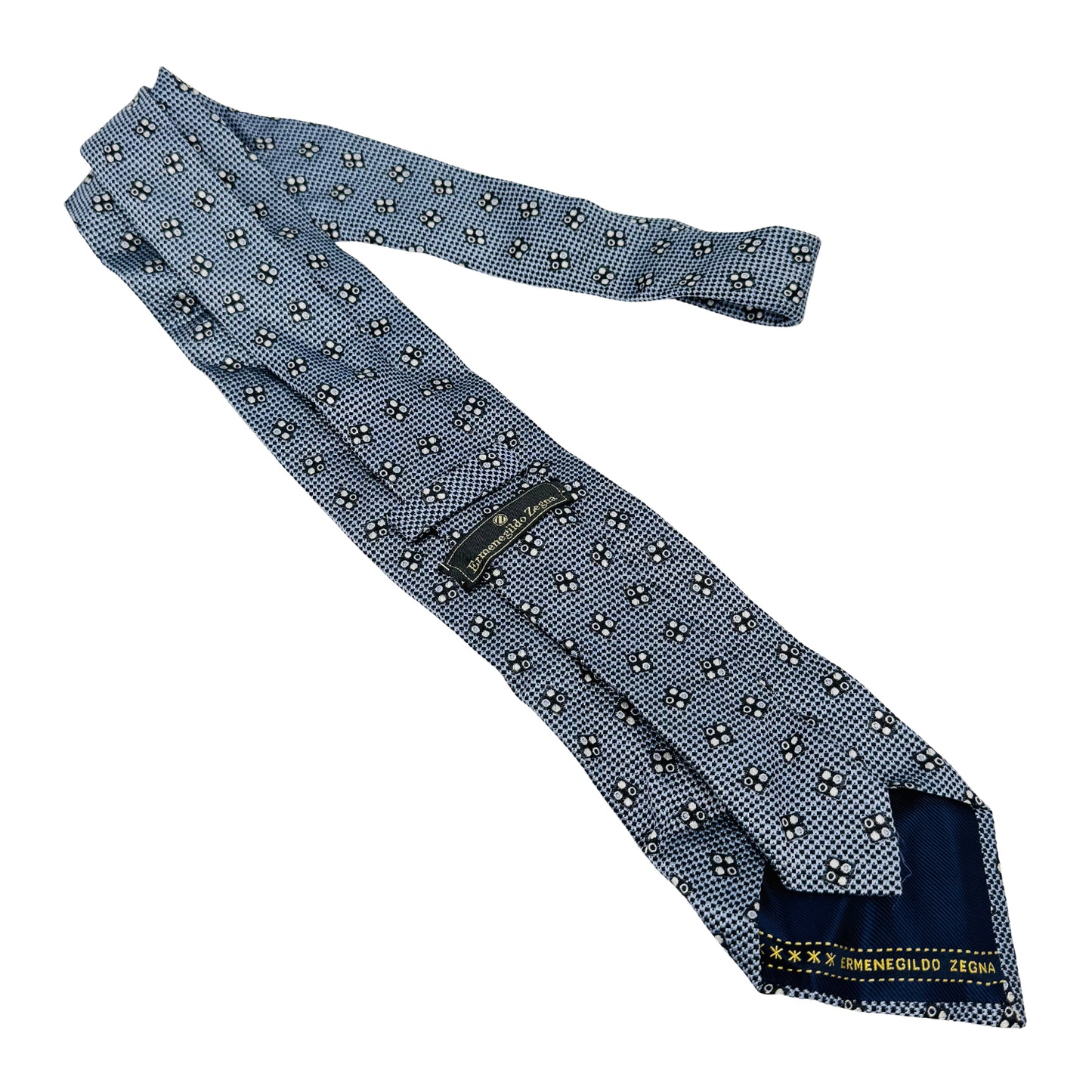 Ermenegildo Zegna Light Blue 'Geometric Pattern' Tie (Size Regular)
