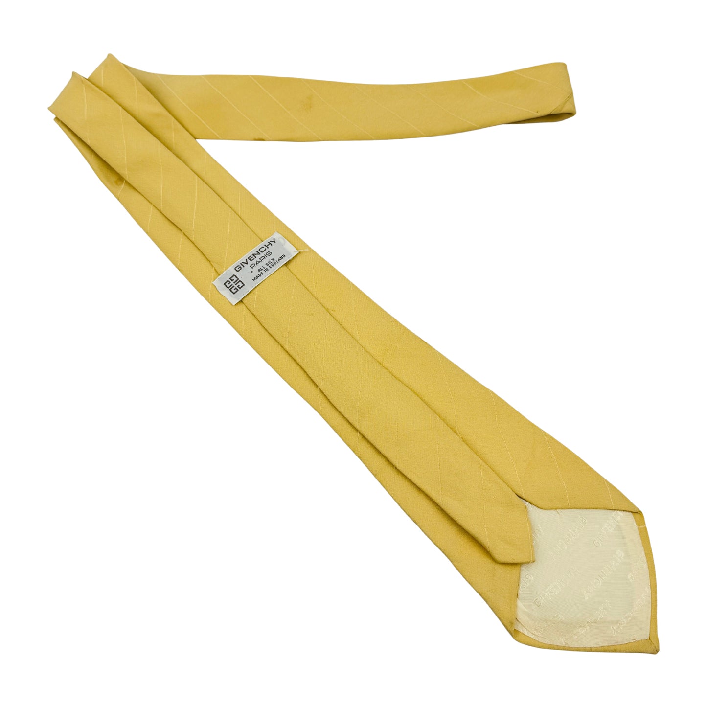 Givenchy Yellow 'Diagonal Striped Woven Pattern' Tie (Size Regular)