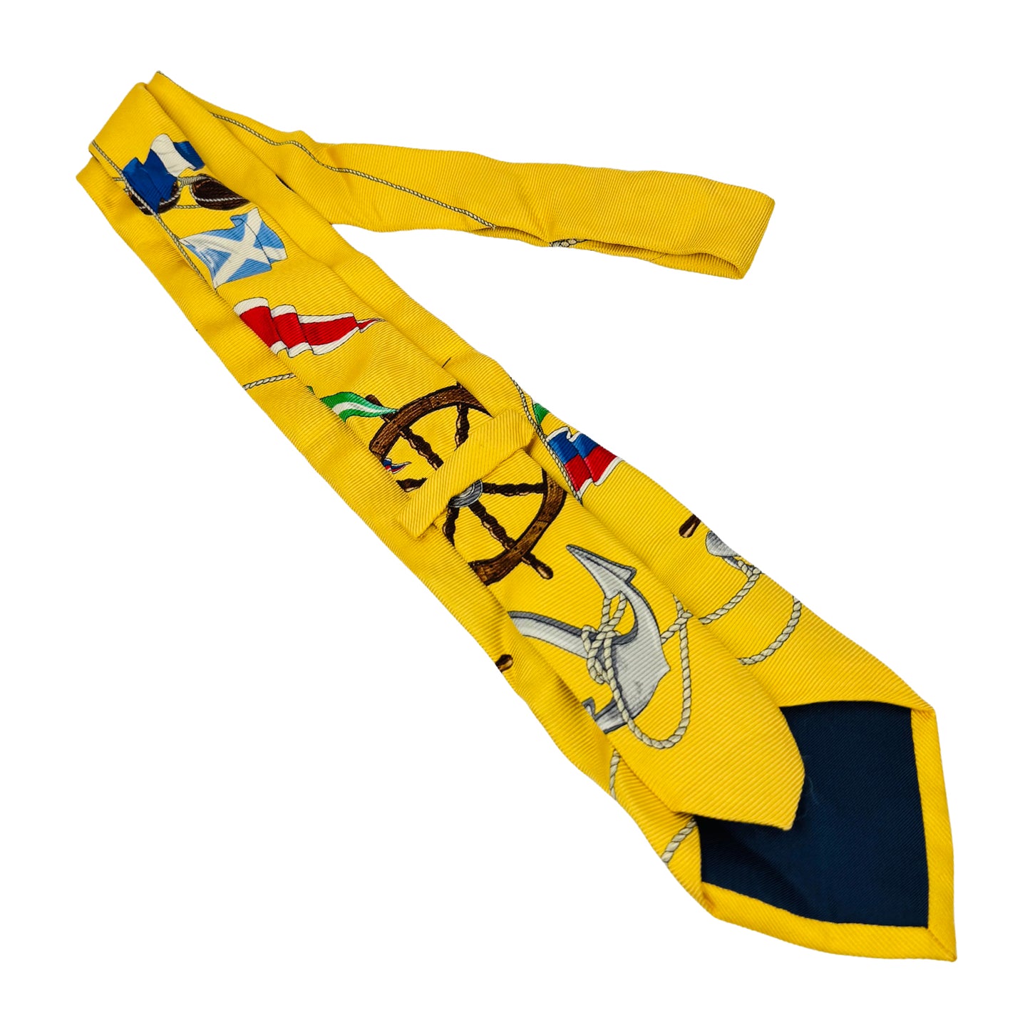 Ralph Lauren Polo Bright Yellow 'Nautical Pattern' Tie (Size Regular)