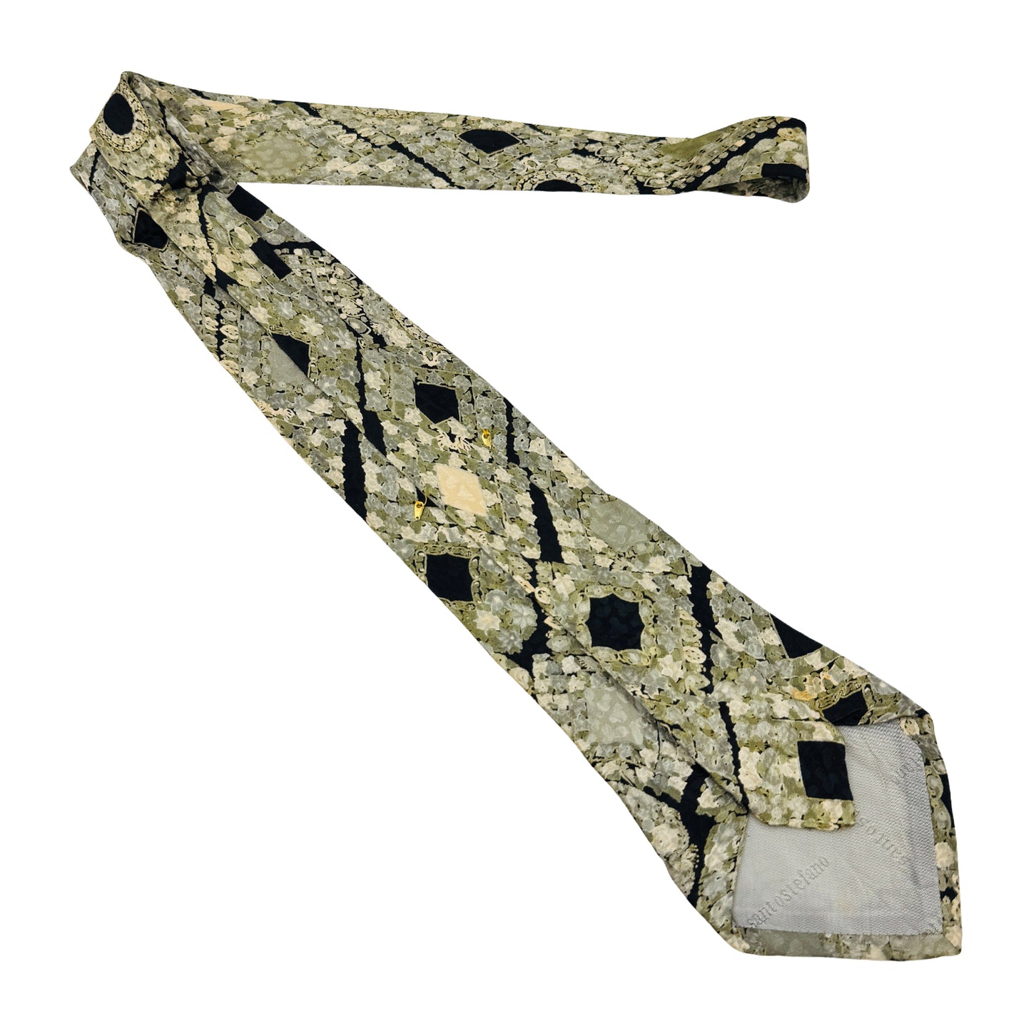 Santostefano Olive Green 'Kaleidoscope Pattern' Tie (Size Regular)
