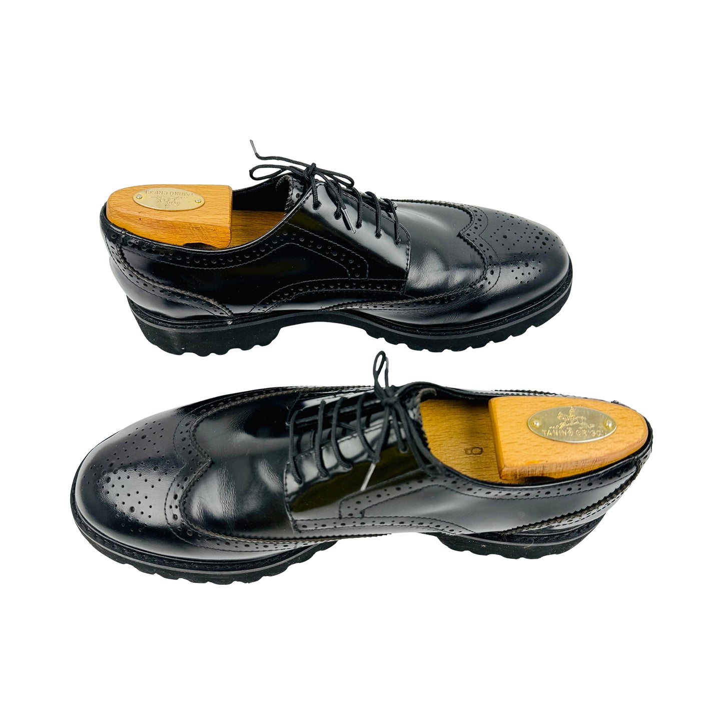 Aldo Men's Chunky Leather Black Brogue Shoes (Size 41/41.5)