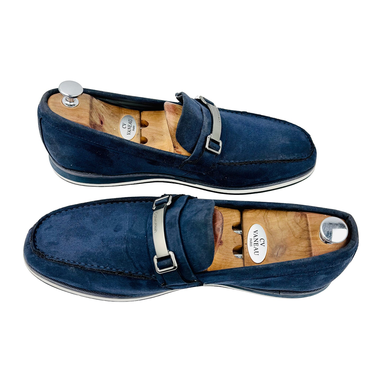 Calvin Klein Men's Blue Suede Loafers (Size 44)