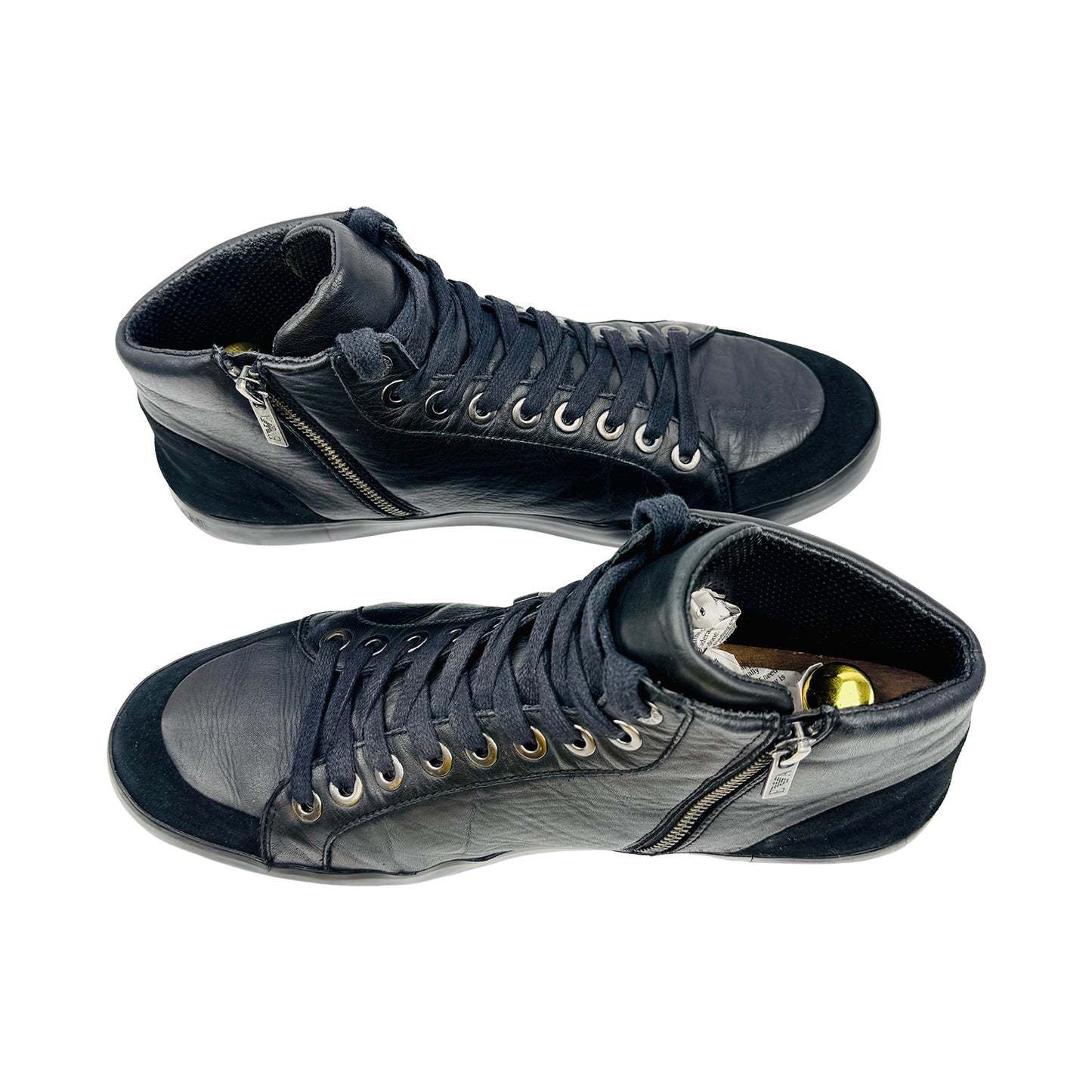 Emporio Armani Black High Top Sneakers (Size 44)