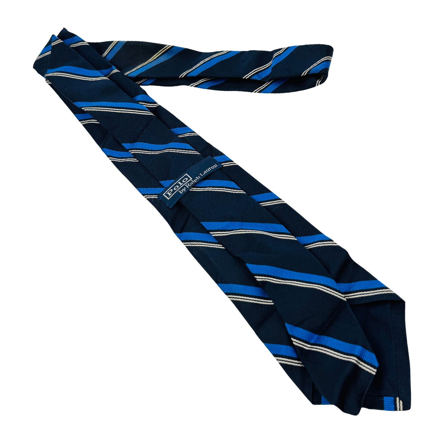 Ralph Lauren Polo Navy Blue 'Diagonal Stripes' Tie (Size Regular)