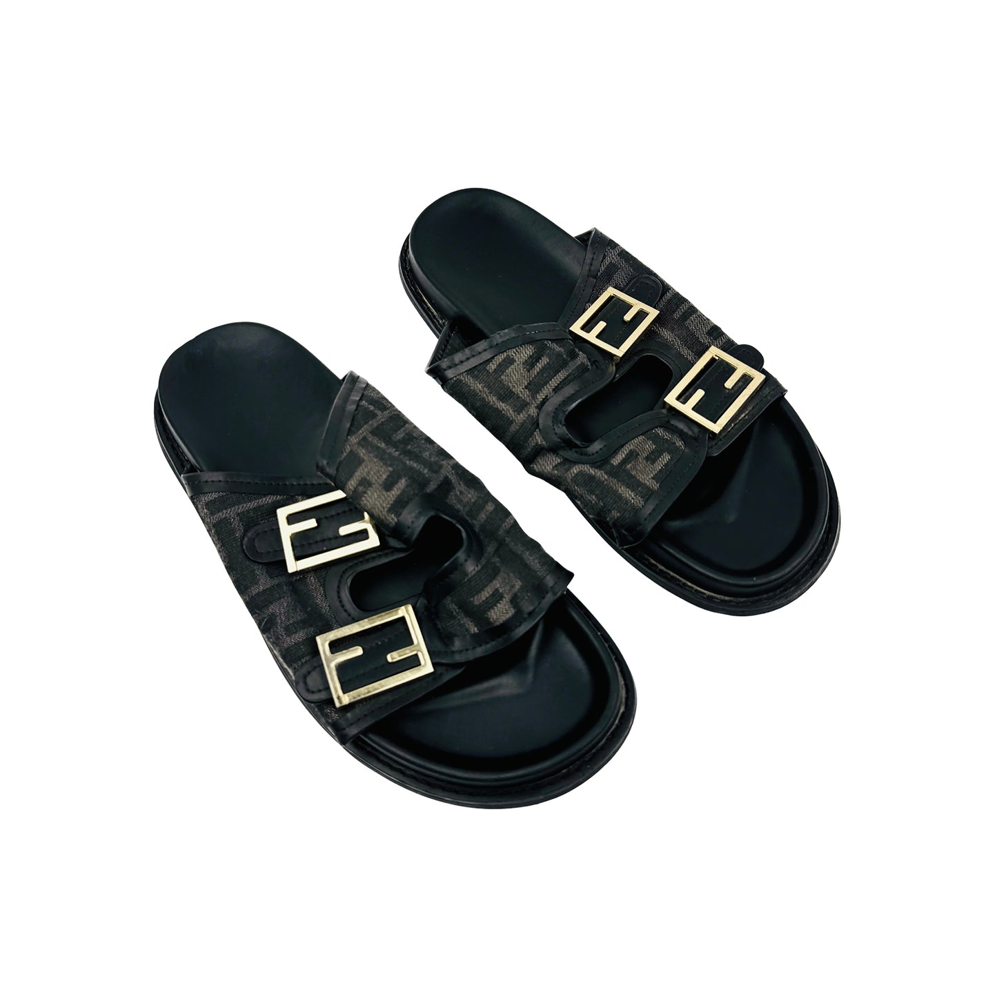 Fendi Feel Black Sandal Slippers (Size 42.5)