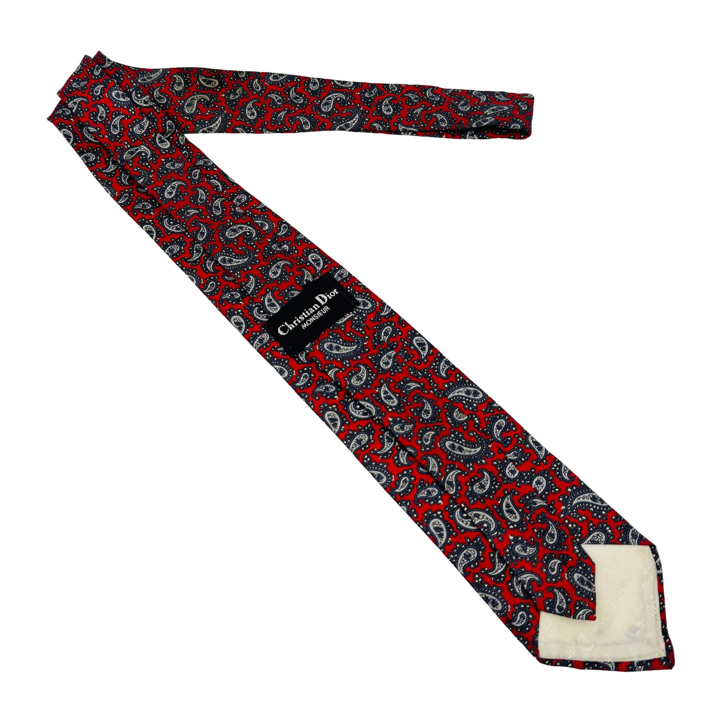 Christian Dior Red 'Paisley Pattern' Silk Tie (Size Regular)