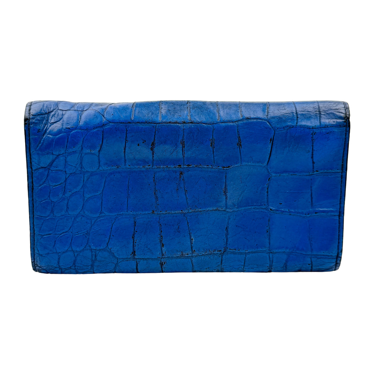 MCM Crocodile-Embossed Leather Long Trifold Wallet