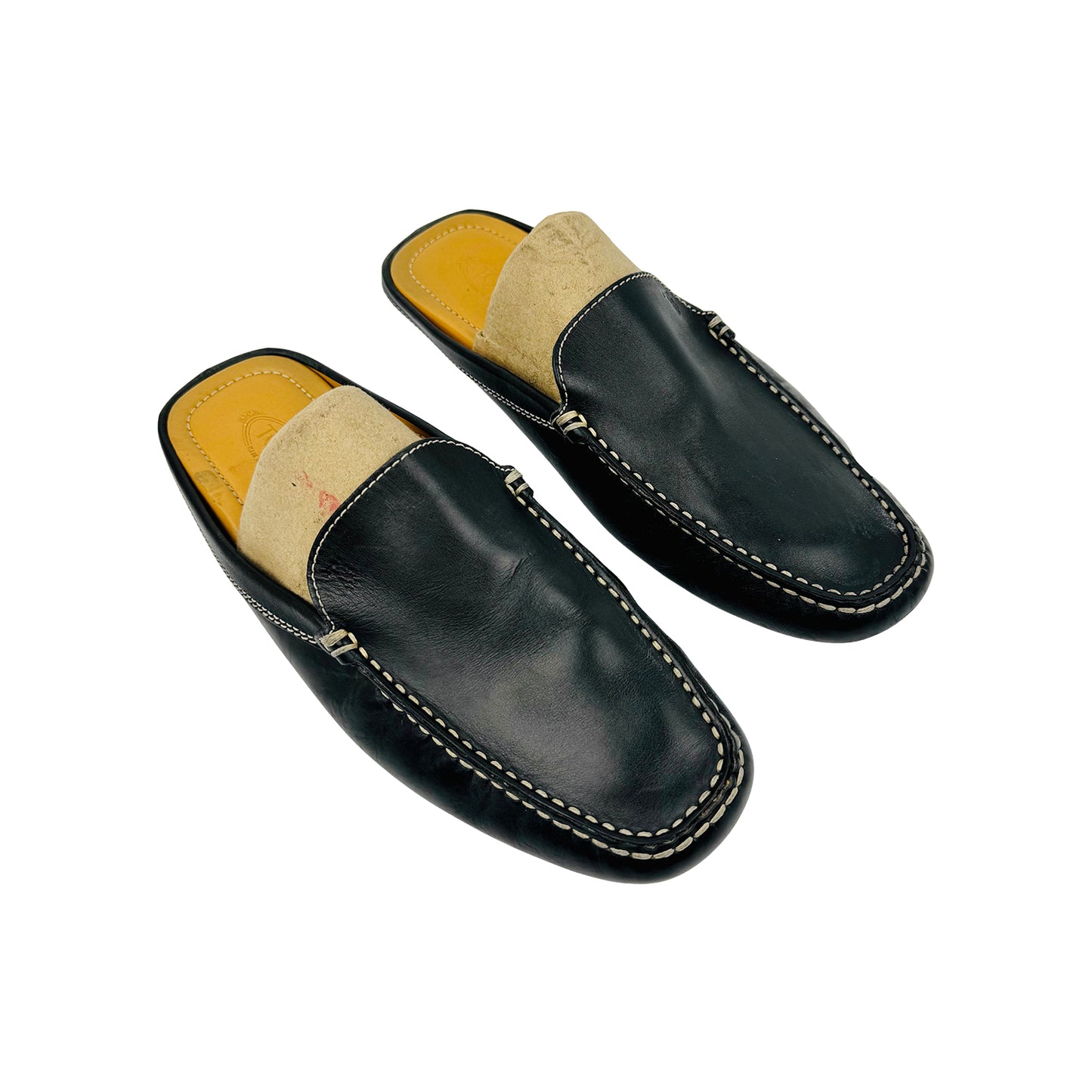 Tod's Men's Black Leather Mules (Size 42.5)