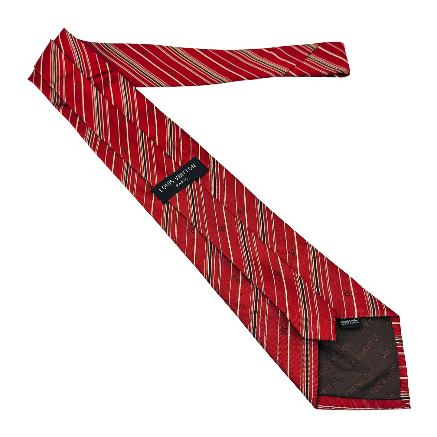 Louis Vuitton Red 'Striped Pattern' Tie (Size Regular)