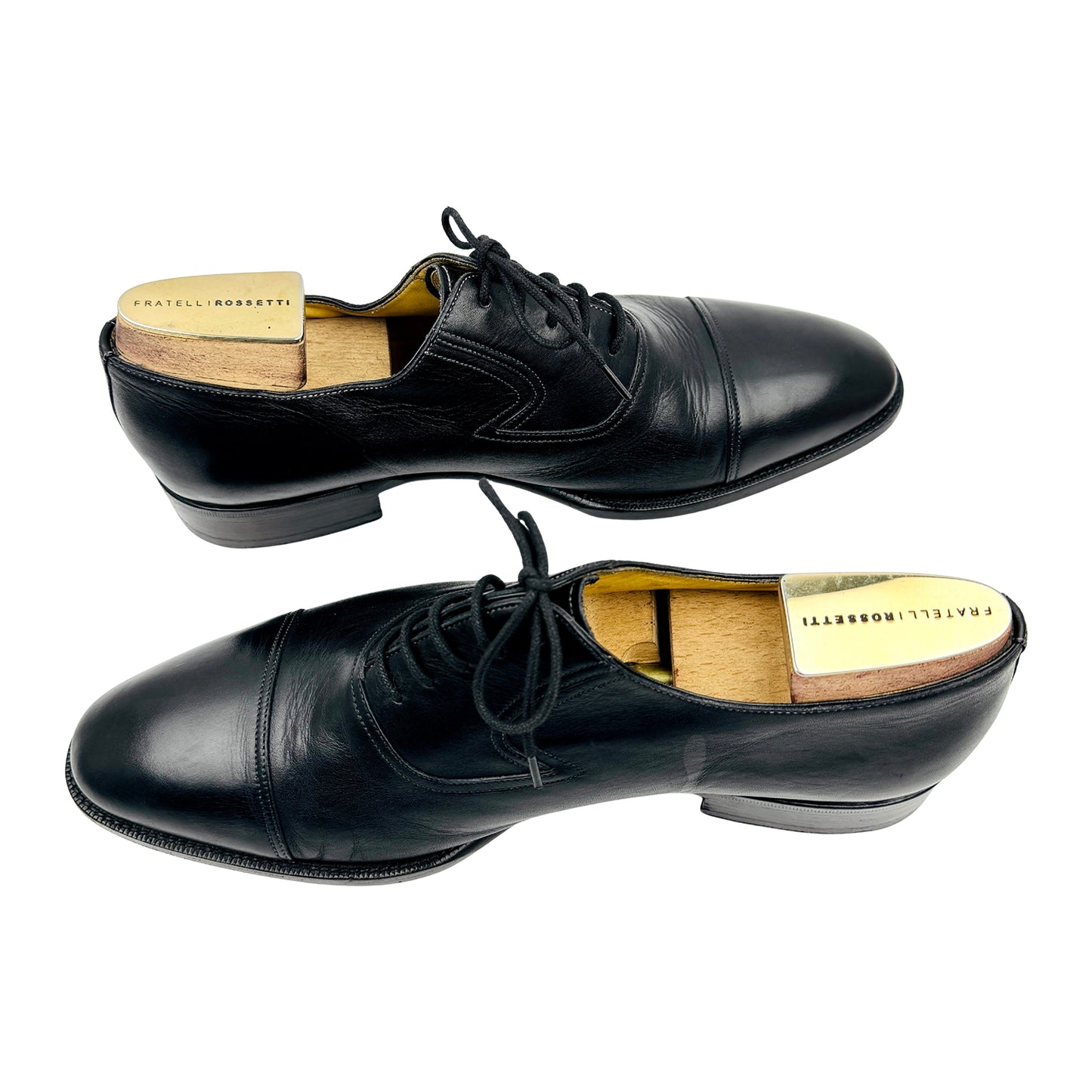 Santoni Men's Black Leather Oxford Shoes (Size 45)