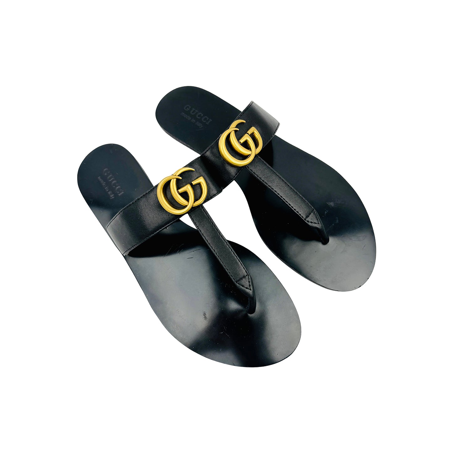 Gucci Black Double G Thong Sandal Slippers (Size 41)