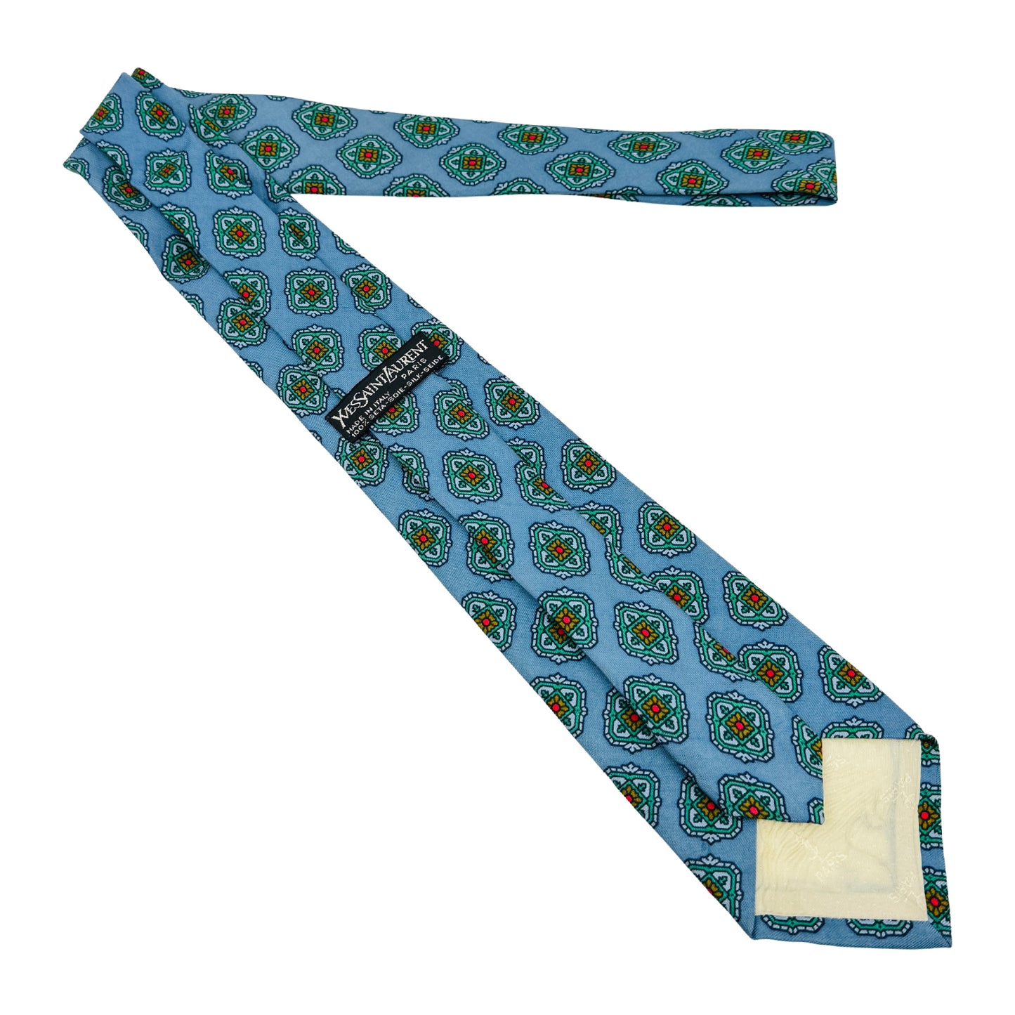 Yves Saint Laurent Light Blue 'Geometric Motifs' Tie (Size Regular)