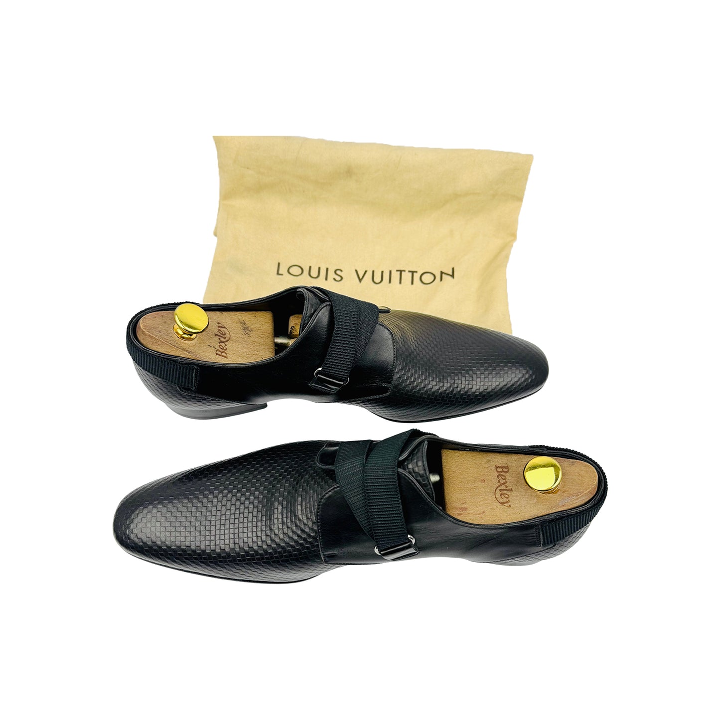 Louis Vuitton Elastic Damier Embossed Black Shoes (Size 44)
