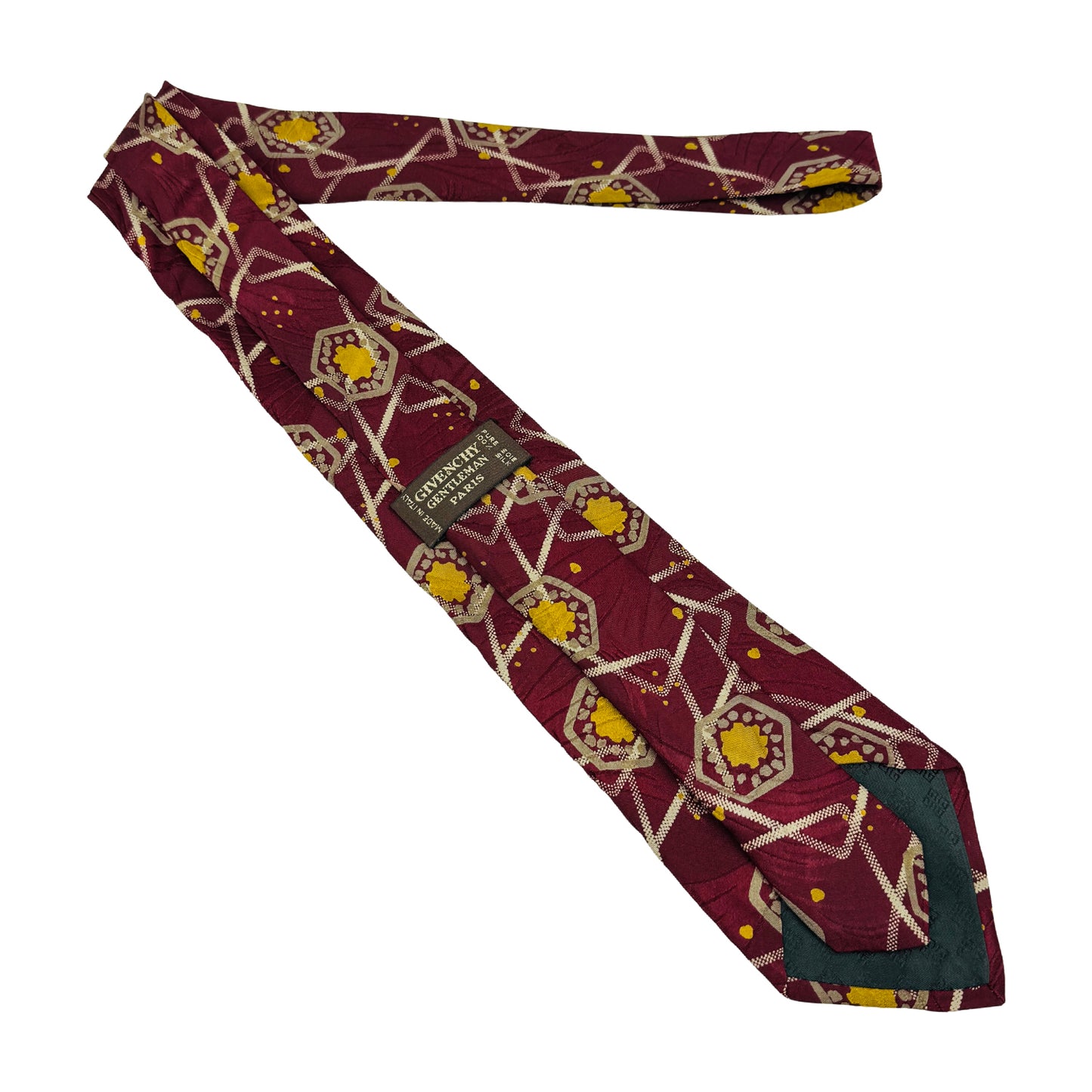 Givenchy Wine Red 'Geometric Pattern' Tie (Size Regular)