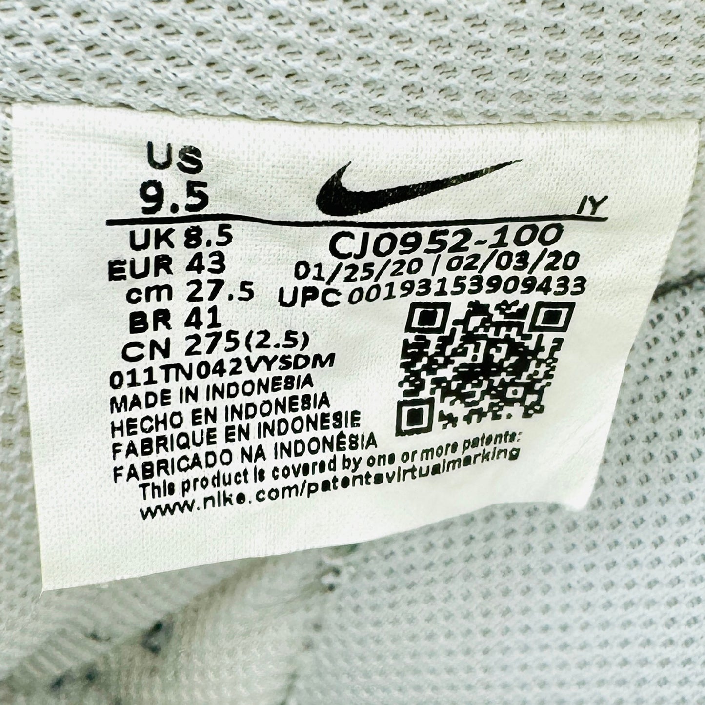 Nike Men's Air Force 1 '07 Sneakers (Size 43) - CJ0952-100