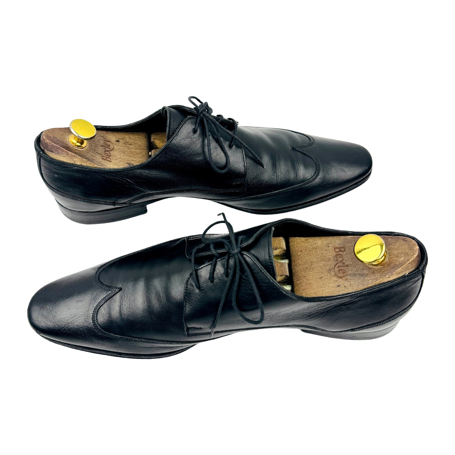 Versace Black Leather Lace-Up Oxfords (Size 43/43.5)