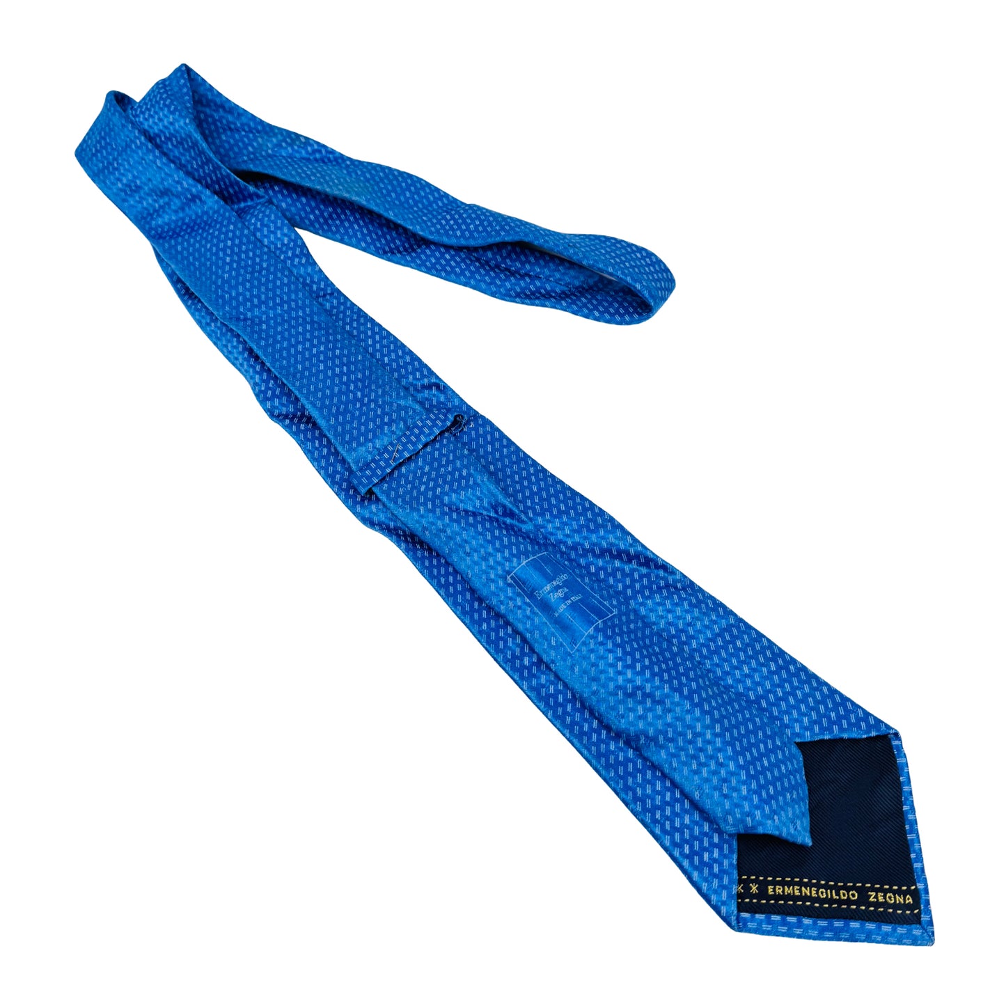 Ermenegildo Zegna Royal Blue 'Geometric Pattern' Tie (Size Regular)