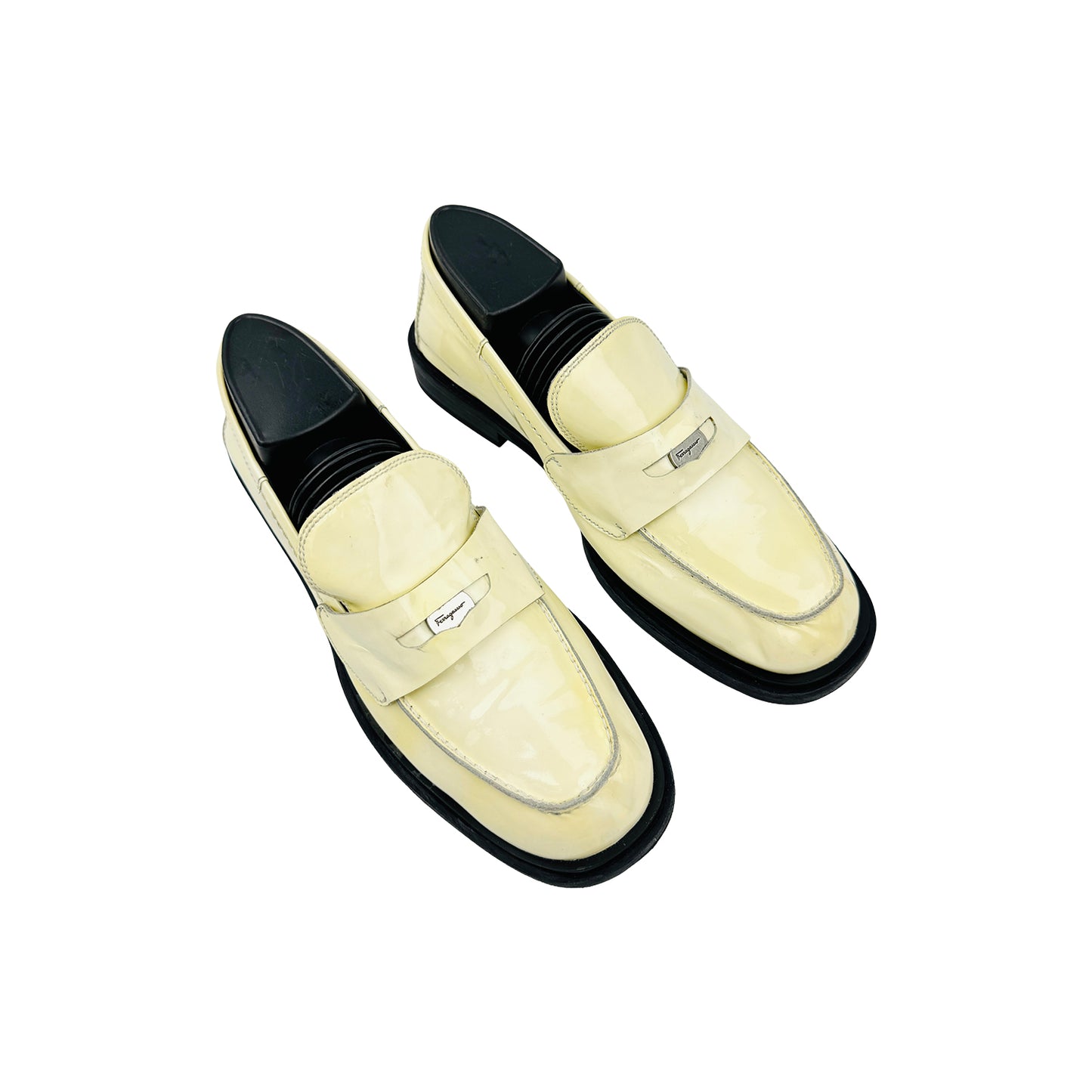 Salvatore Ferragamo 'Ivory' Polished Leather Loafers (Size 39/39.5)