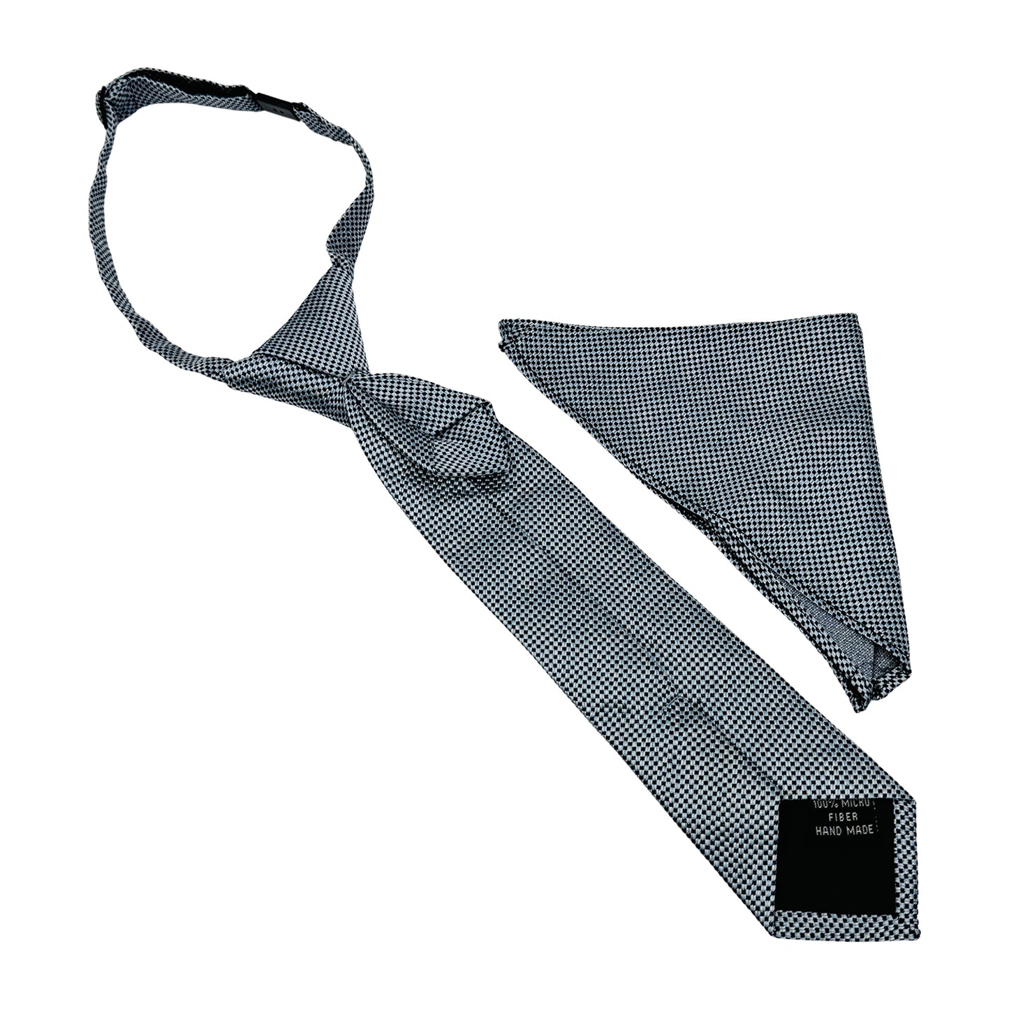 Imported Grey 'Checkered Pattern' Tie (Size Regular)