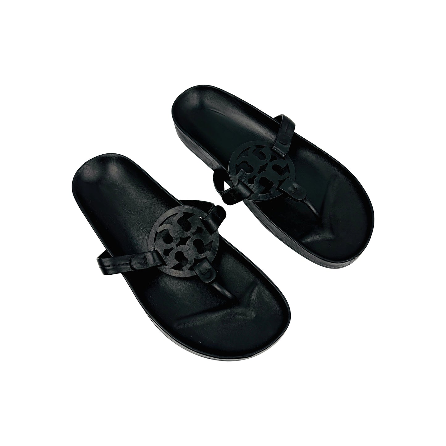 Tory Burch Miller Cloud Triple Black Slippers (Size 38)