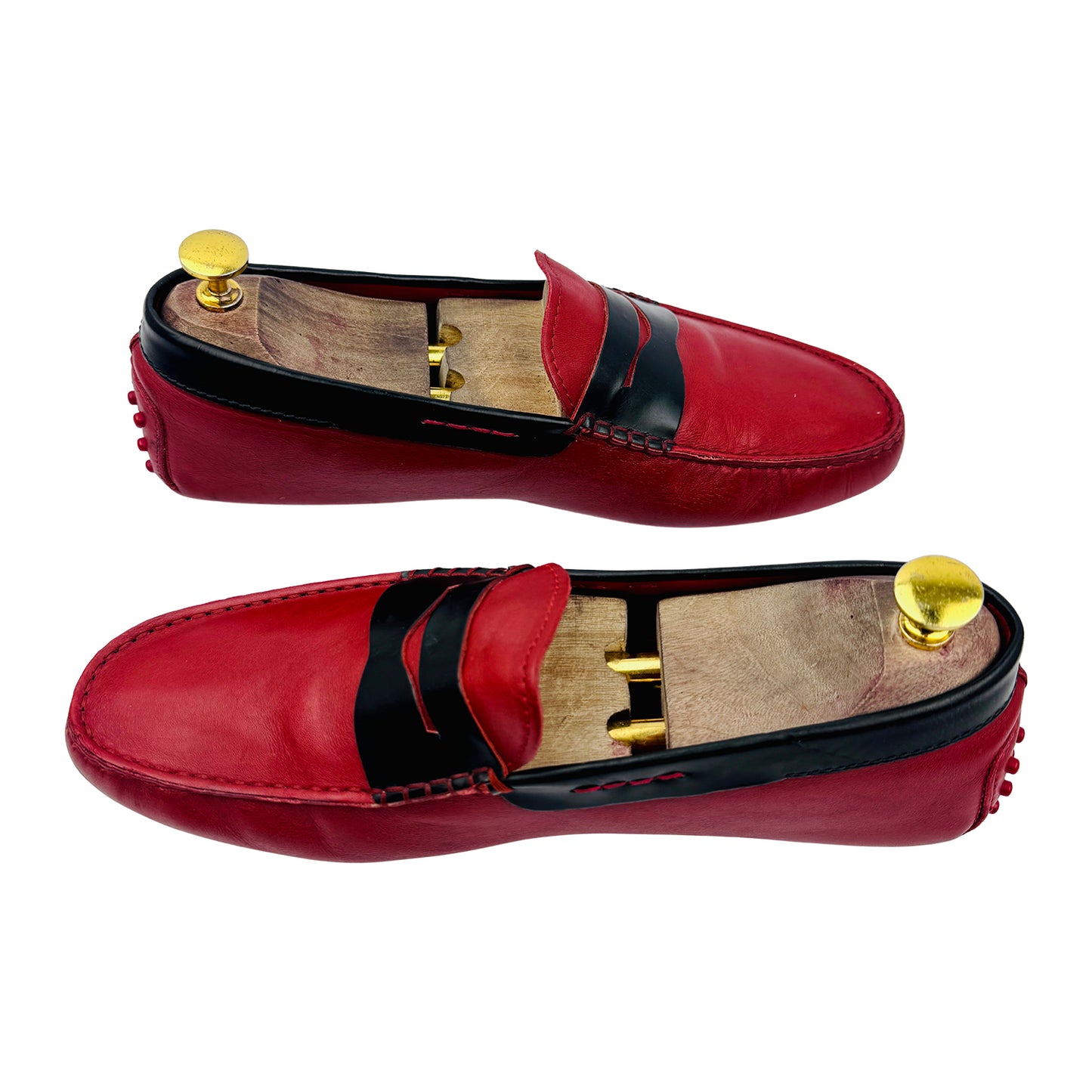 Tod's for Ferrari Gommino 'Red Black' Penny Loafers (Size 42/42.5)