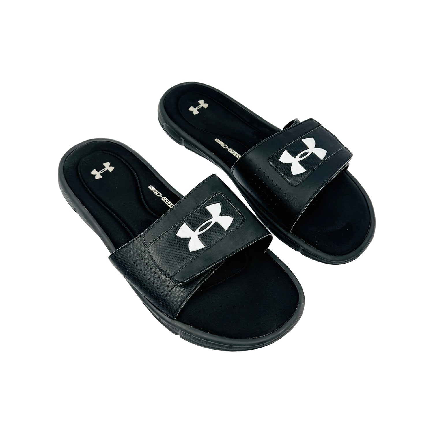 Right Side image of Under Armour Men's Ignite 5 Black Slides (Size 46) - 1287318-001