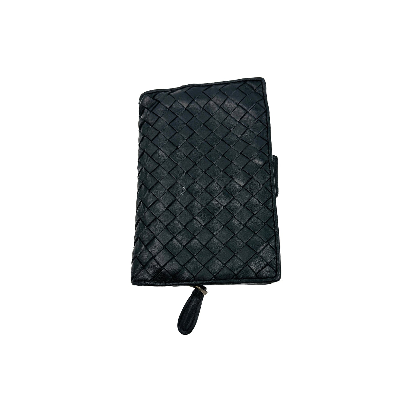 Bottega Veneta Intrecciato Black Leather Zip Around Wallet