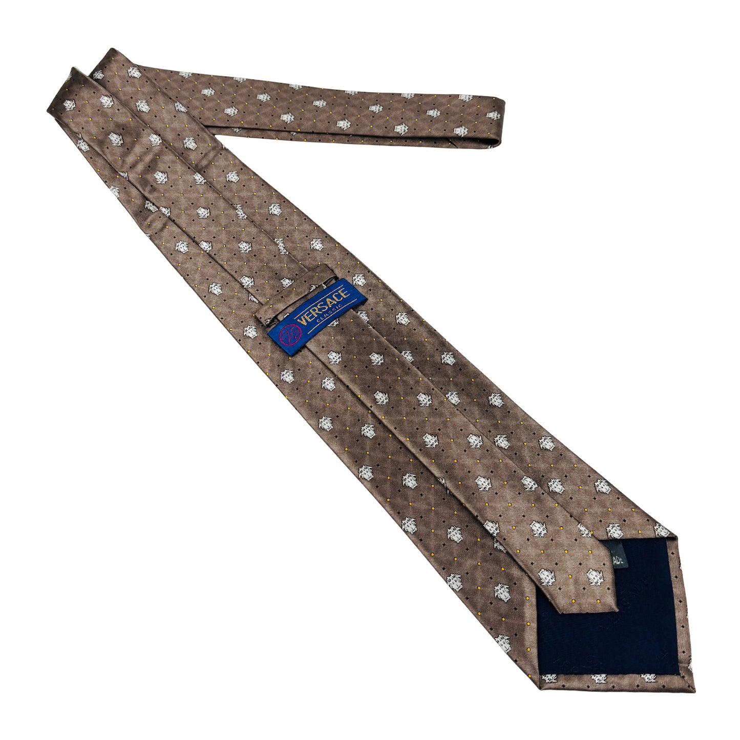Versace Taupe 'Medusa Head Patterns' Tie (Size Regular)