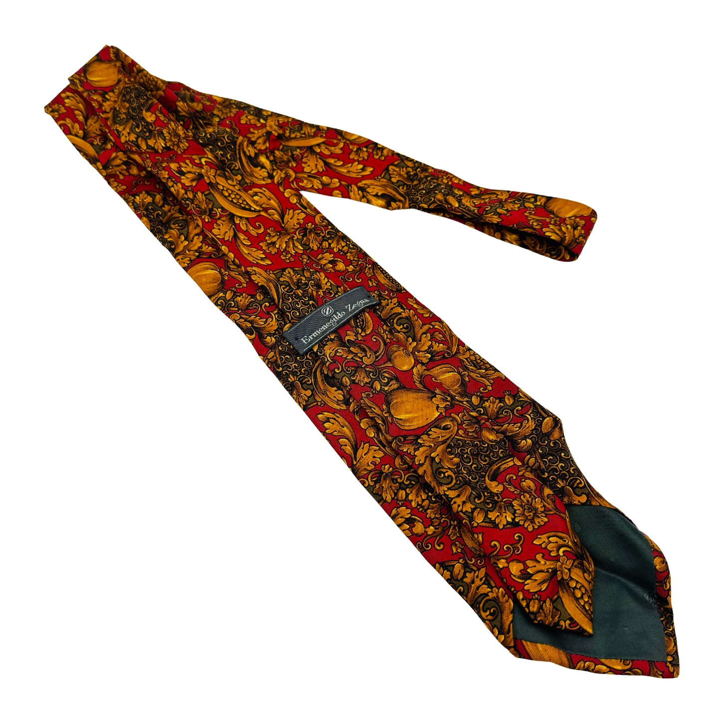Ermenegildo Zegna Deep Red 'Floral Pattern' Tie (Size Regular)