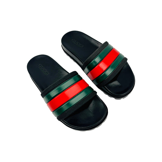 Gucci Men's Green Rubber Italian Slides (Size 40/41)