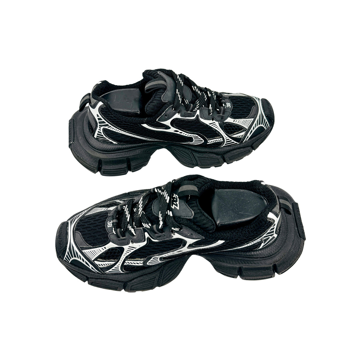 Balenciaga 3XL 'Black Silver White' Shoes (Size 38)