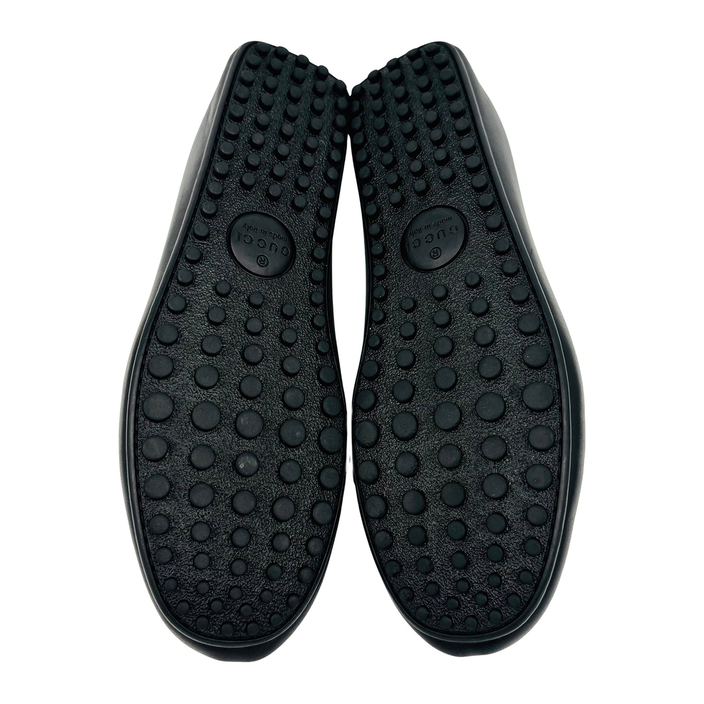 Gucci Men's Black GG Embossed Leather Loafers (Size 43) - 431063