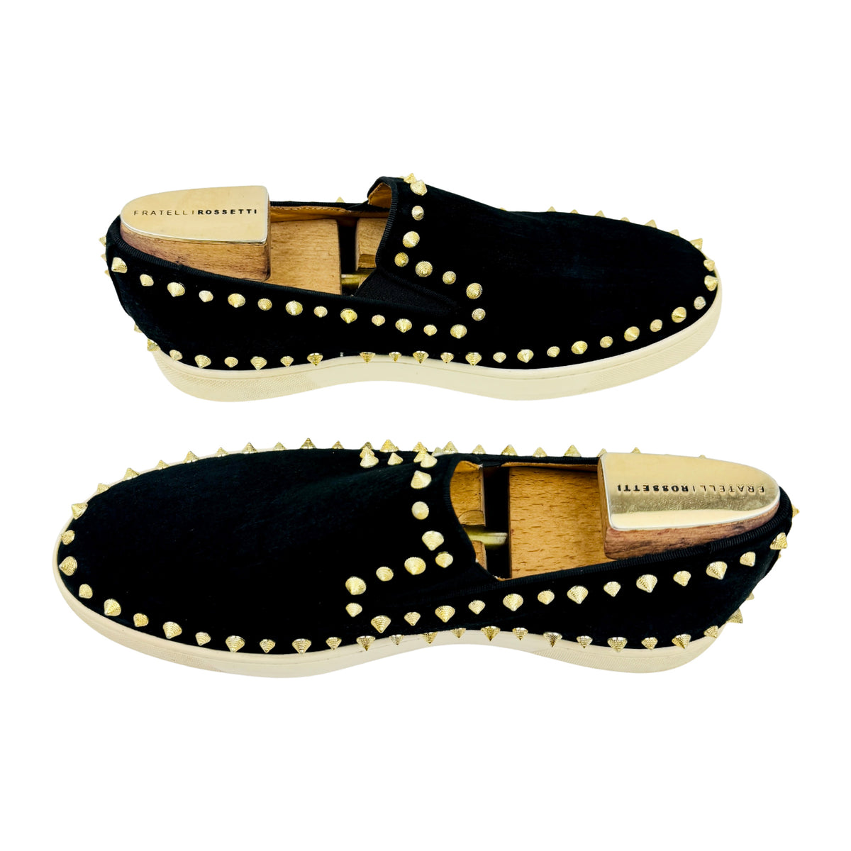 Christian Louboutin Pik Boat Black Spikes Shoes (Size 44)