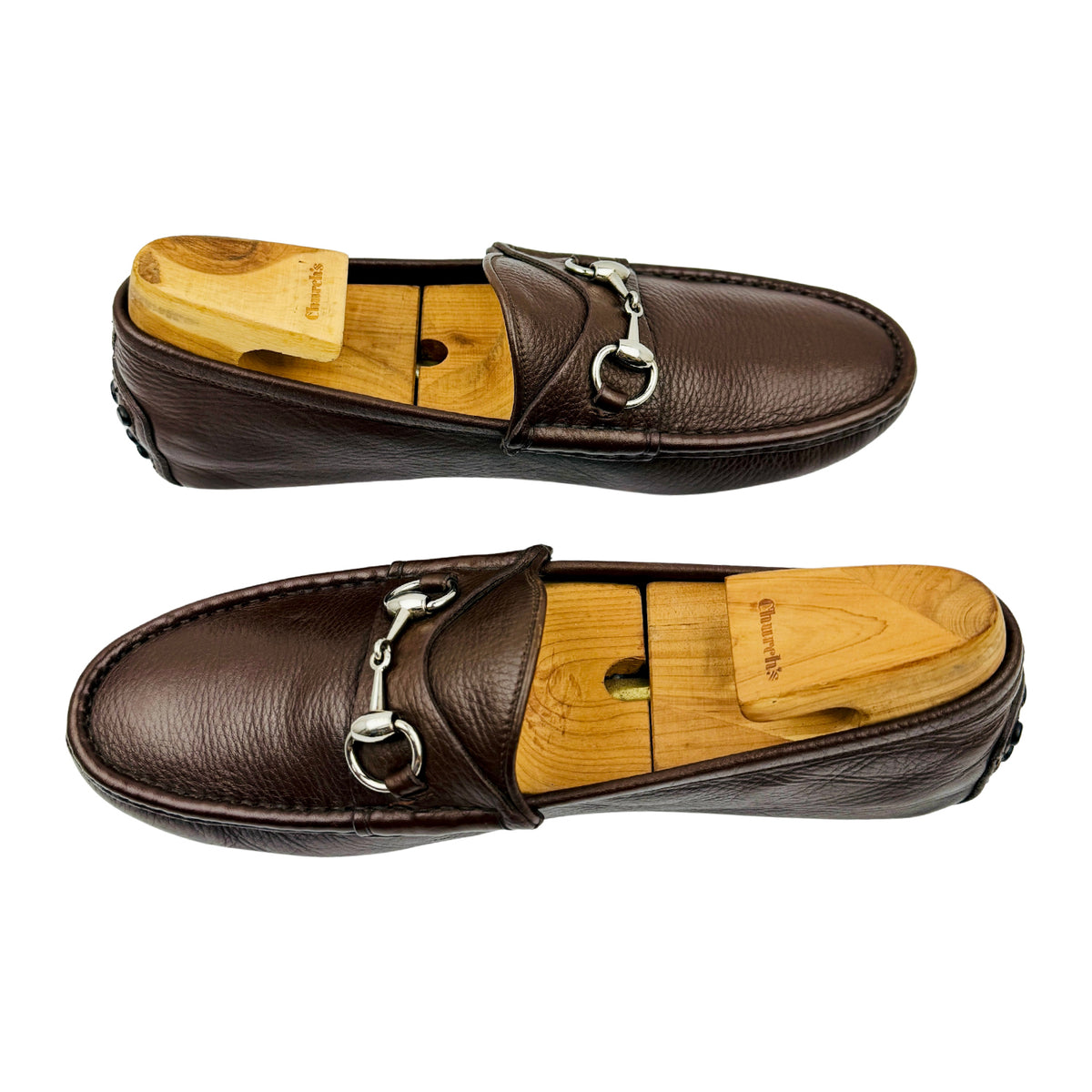 Gucci Dark Brown Leather Horsebit Loafers (Size 42)