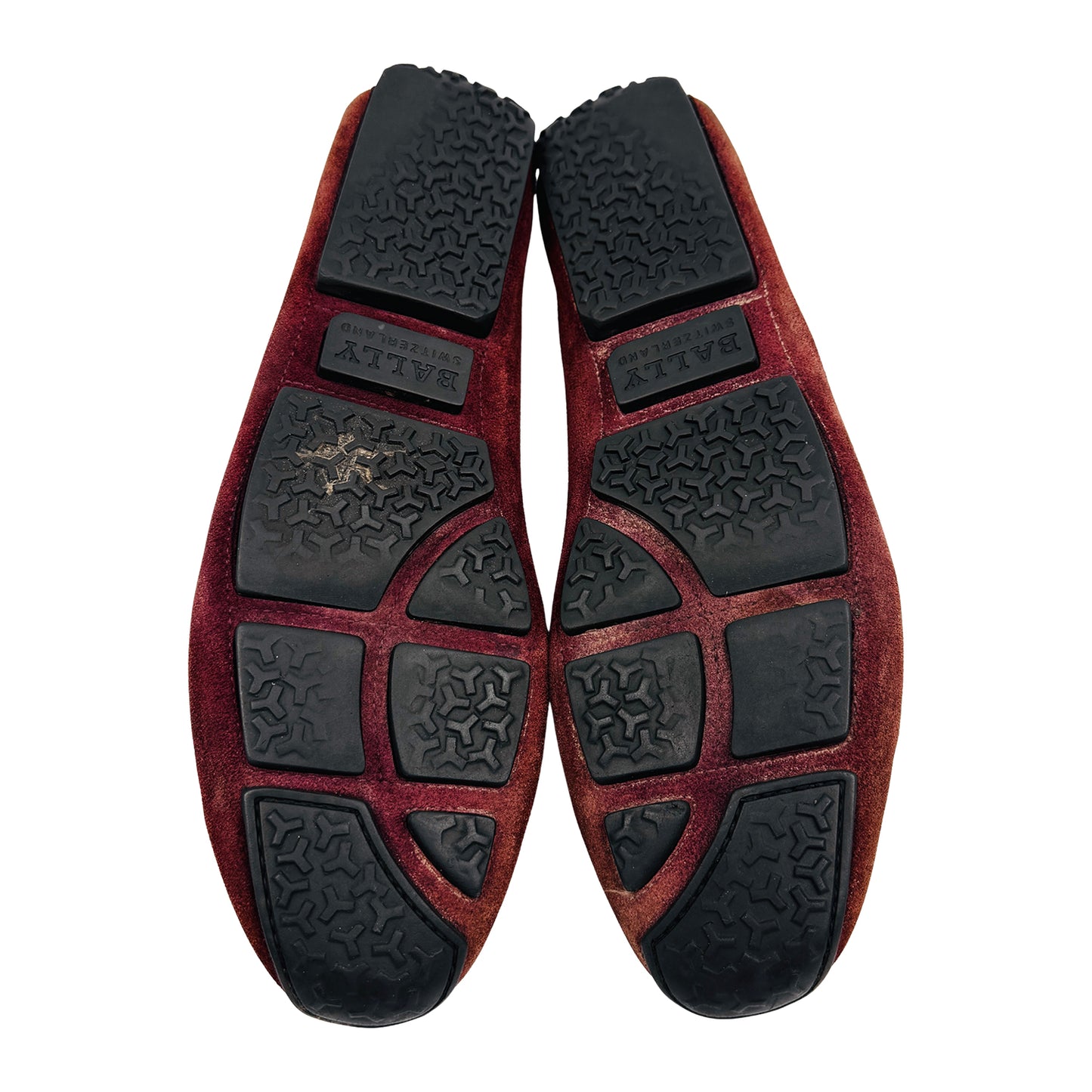 Bally Pearce Burgundy Suede Web Loafers (Size 42/42.5)