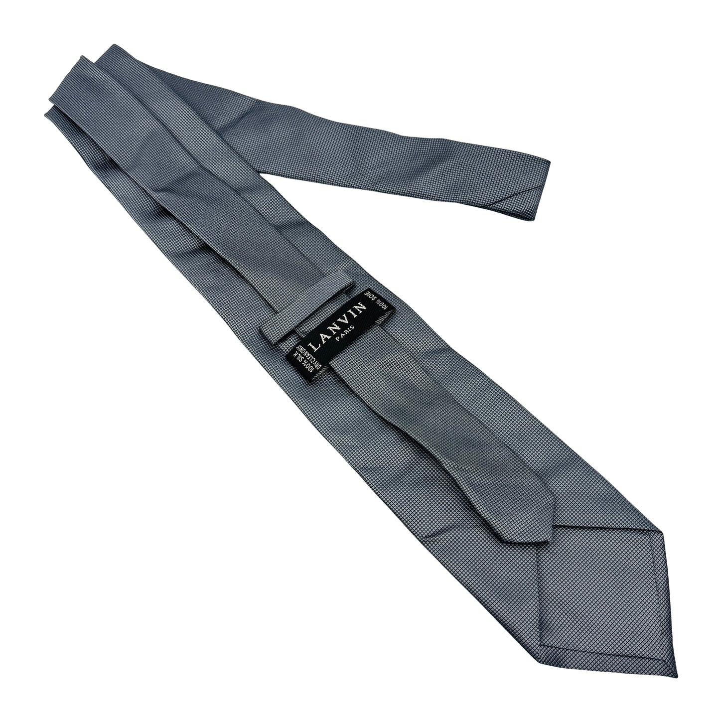 Lanvin Silver 'Woven Pattern' Tie (Size Regular)