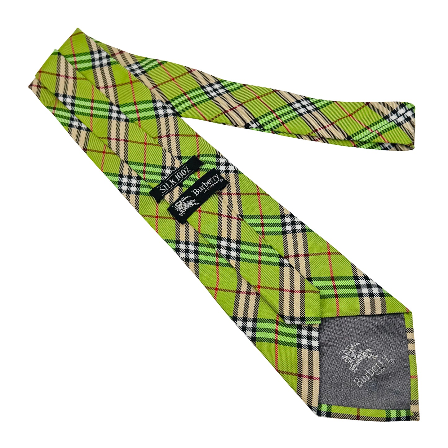 Burberry Bright Lime Green Silk Tie (Size Regular)