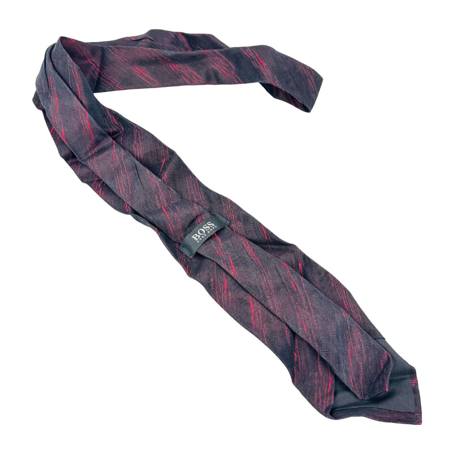 Hugo Boss Dark Navy 'Abstract Streak Pattern' Tie (Size Regular)