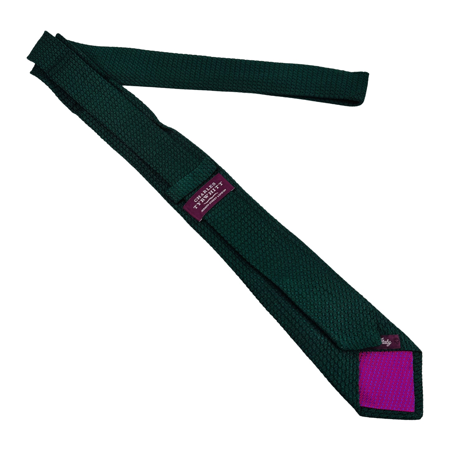Charles Tyrwhitt Dark Green 'Grenadine Weave' Tie (Size Slim Fit)