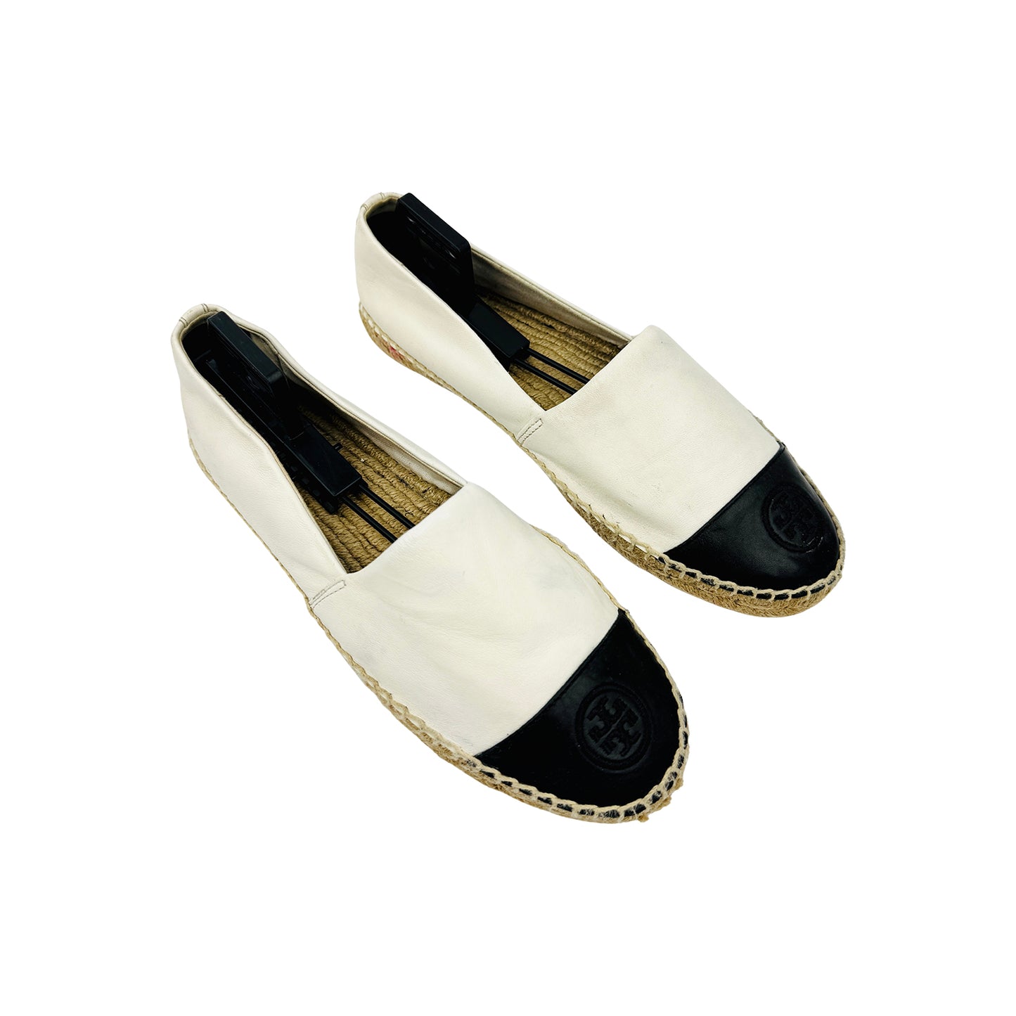 Tory Burch Off-White Cap-Toe Espadrille Shoes (Size 41)