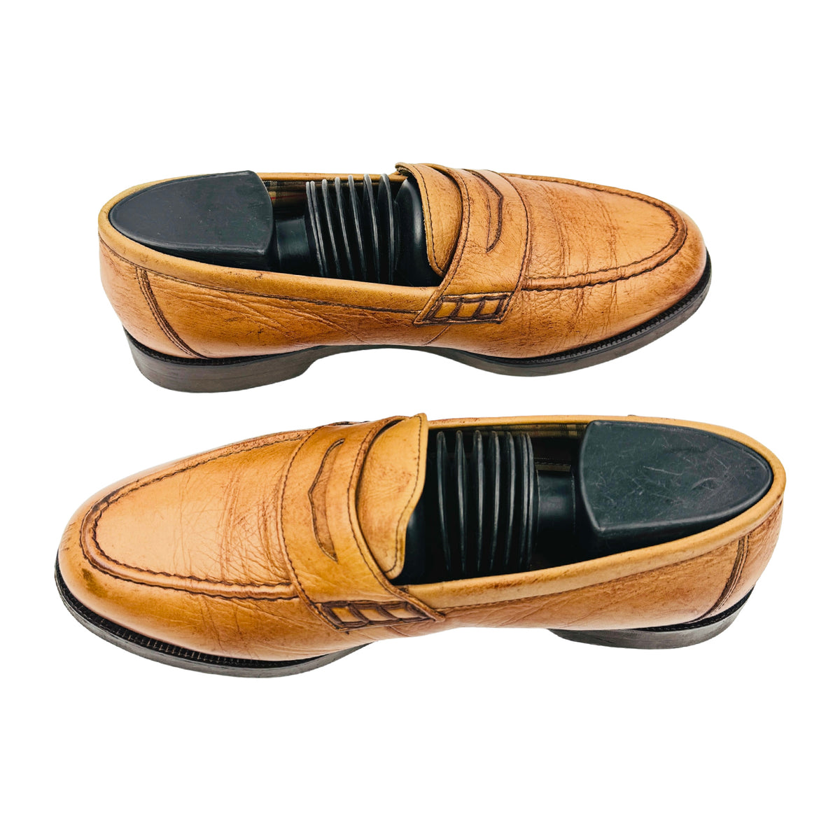 Burberry Cognac Brown Leather Penny Loafers (Size 40/40.5)