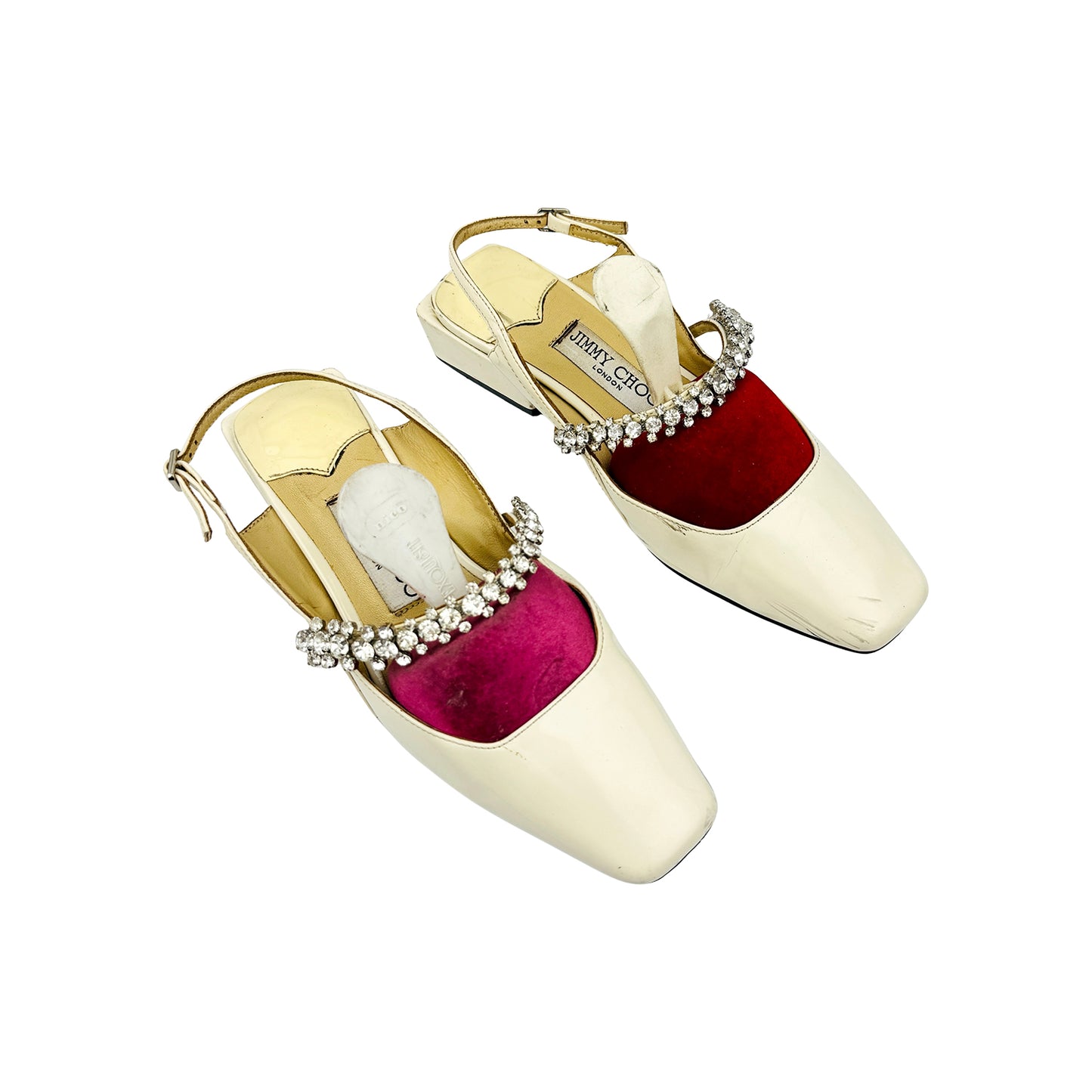 Jimmy Choo Off-White Sling Back Heels (Size 36)