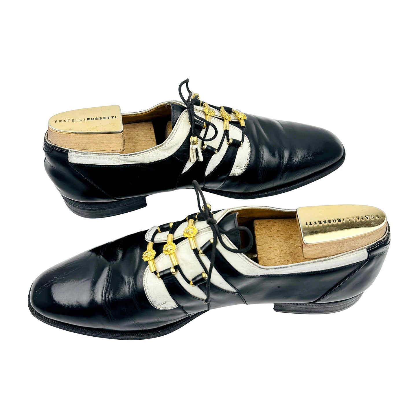 Mauri 'Black White' Gold Ornamented Shoes (Size 44/44.5)