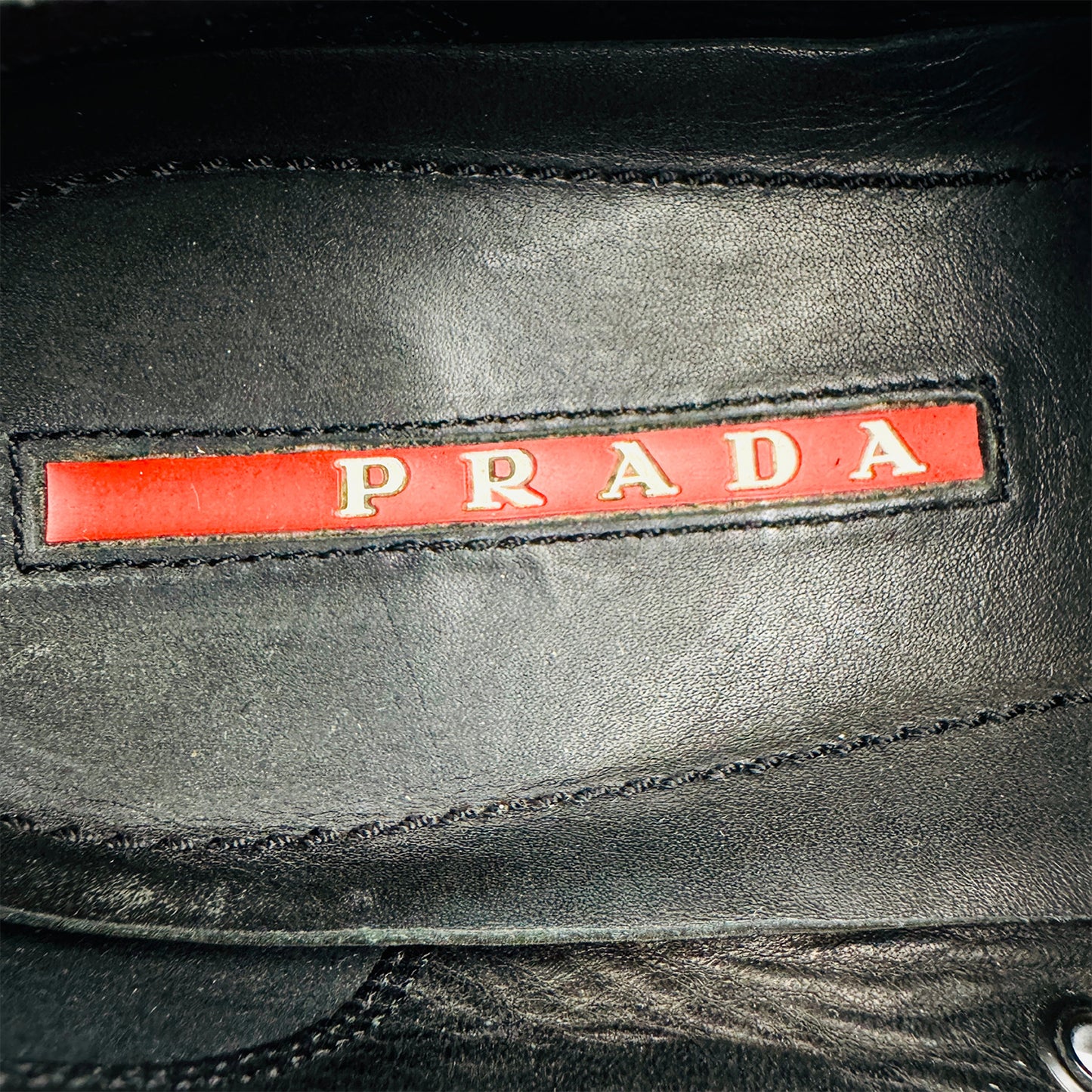 Prada Men's Black Leather Sneakers (Size 42.5)