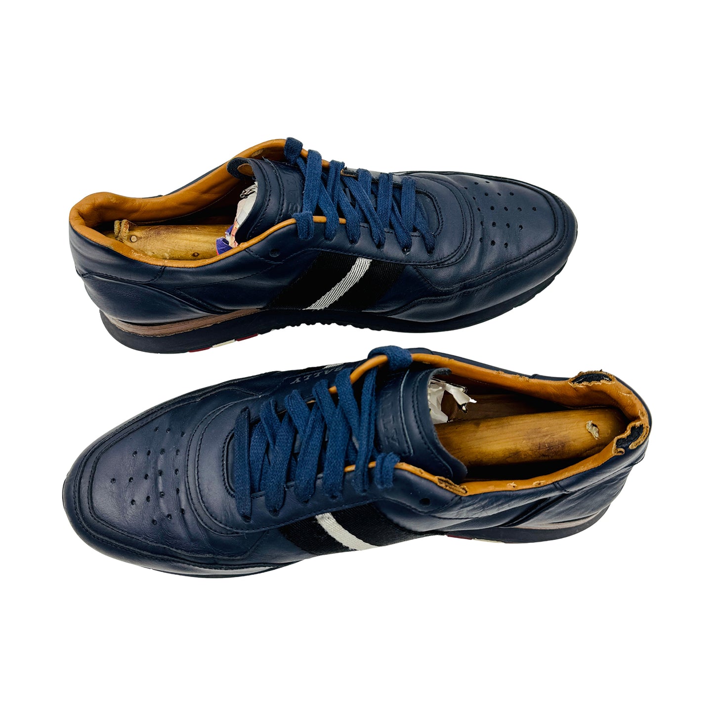 Bally Men's Aston Navy Blue Leather Sneakers (Size 41/41.5)
