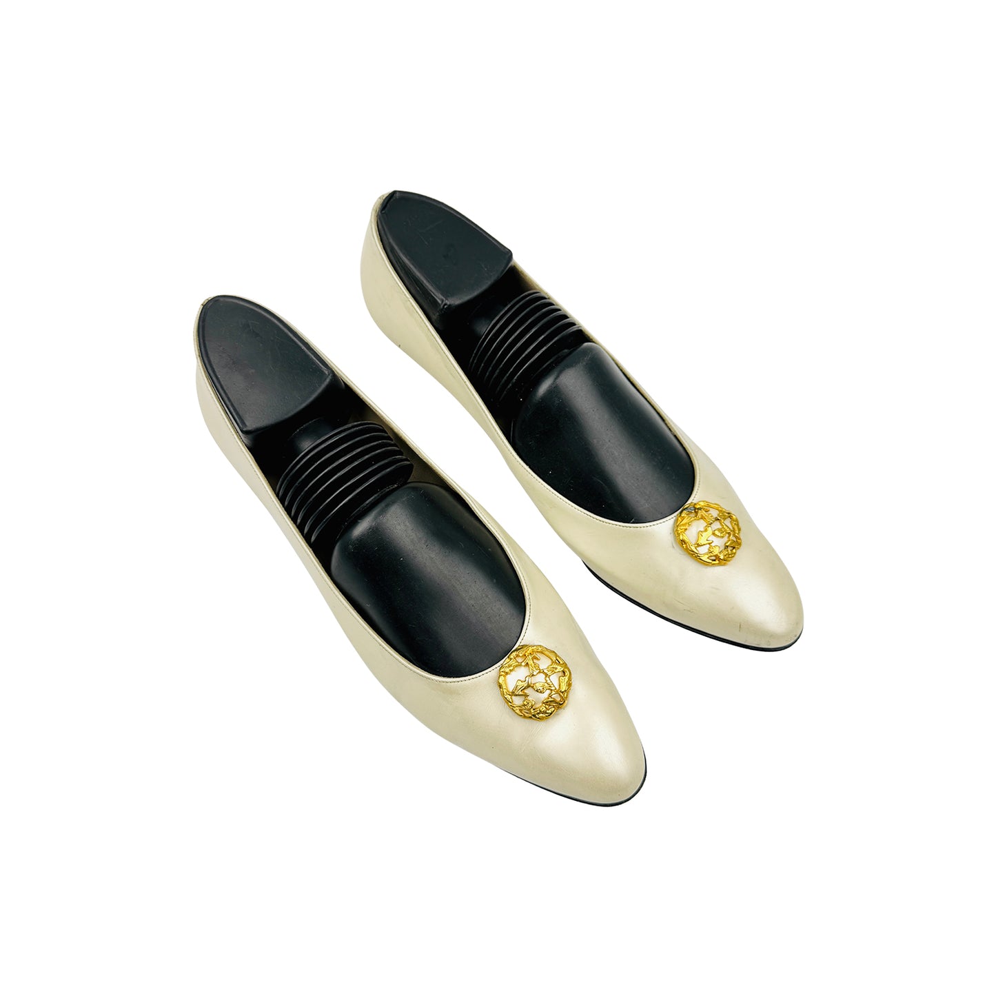 Salvatore Ferragamo Cream Leather Heels (Size 39/39.5)